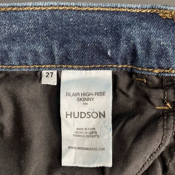 Hudson Blair High Rise Skinny Blue Jeans Size 27 - Picture 11 of 12